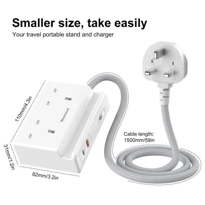 20W PD Quick Charger UK Power Strip