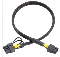 6PIN to 8PIN Server Power Cable Graphics Card Cable Mesh Sleeve Protection 62cm