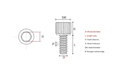 Cylindrical head hexagon socket screws M3*16