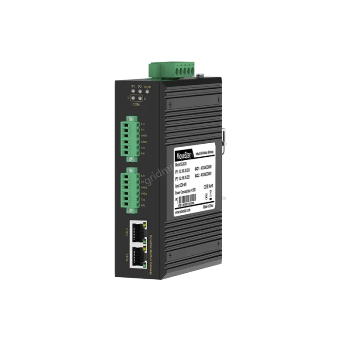 industrial-grade Modbus gateway 2-channel DIN-rail serial port server
