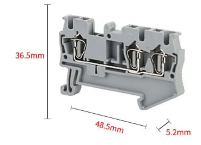 ST2.5-TWIN Spring Terminal Block One in and two out rail terminal block Terminal block
