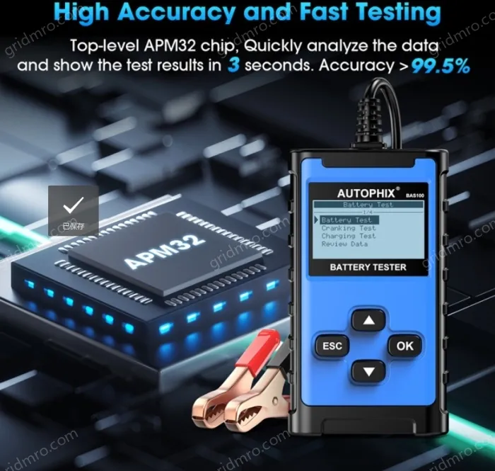 AUTOPHIX BAS100 Automotive 12-24 Lead Acid Battery Tester Analyzer
