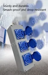 Explosion-proof cast aluminium triplex 5-hole red